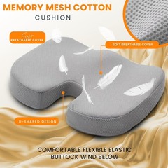 GRAND PITSTOP Gel Memory Foam Seat Cushion – Orthopedic Ergonomic Cushion for