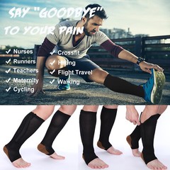 Zipper Compression Socks Copper Support Graduated Stockings Women Mens 20-30mmHg