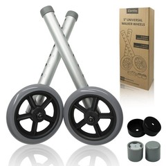 Zantle Universal Walker Wheels Replacement – 5 Inch, 5 inches, Grey