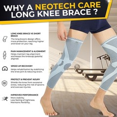 Knee & Leg Support Brace in Gray – Breathable Design for Left/Right Leg, Size S