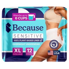 Because Adult Incontinence Underwear for Sensitive Skin Women Premium Overn…
