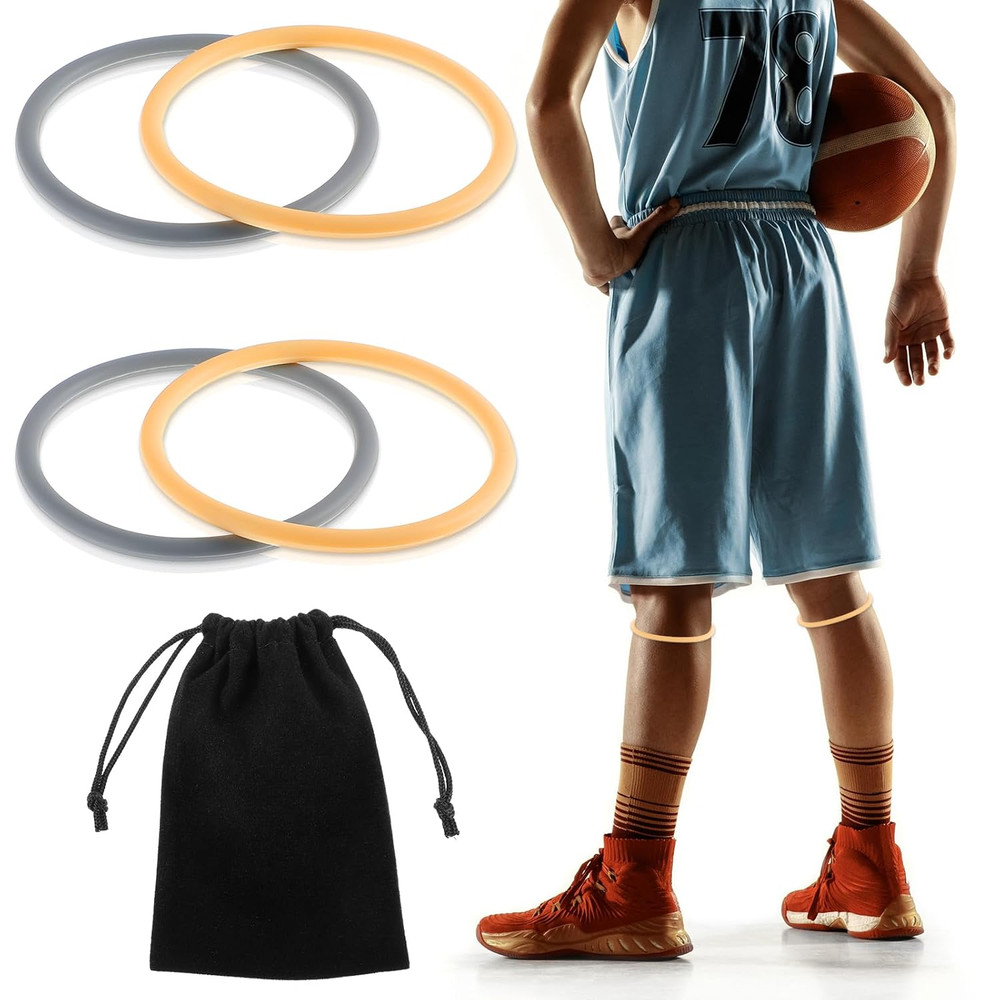 4Pcs Patella Bands Basketball, Silicone Fine Knee Bands for Knee Pain, Elastic P