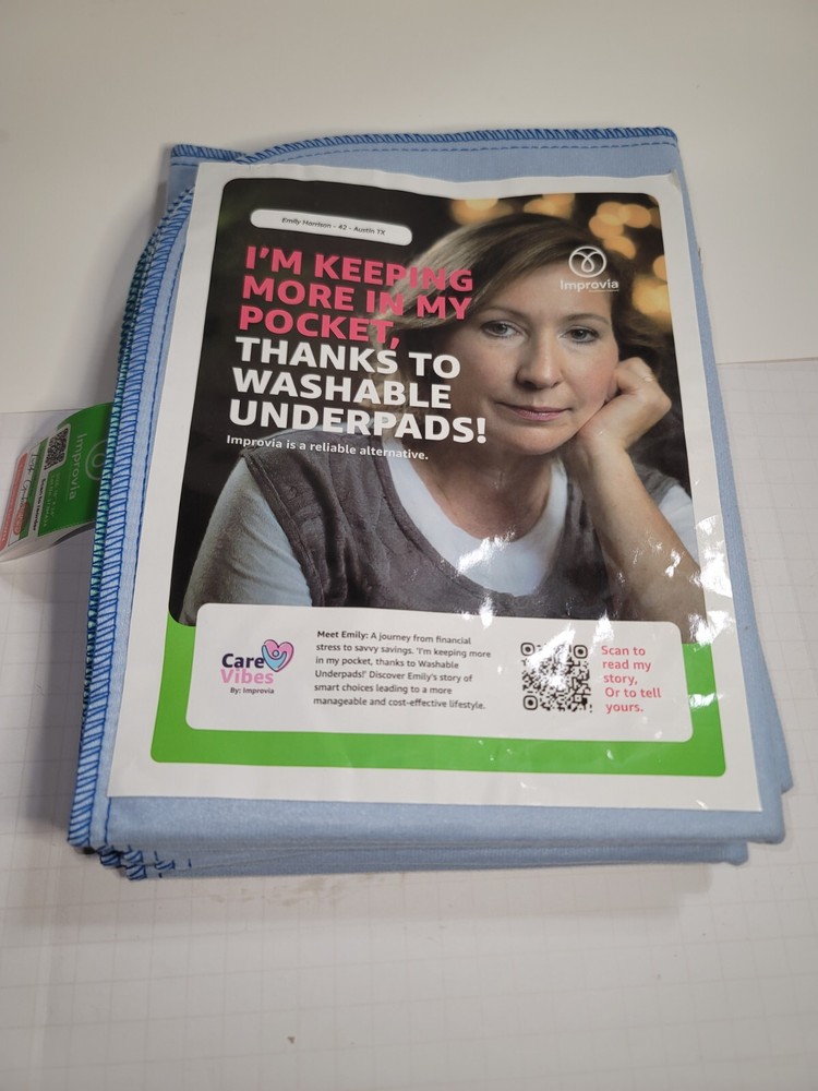 Improvia Reusable Underpads Waterproof and Washable 4-pack 18″x24″