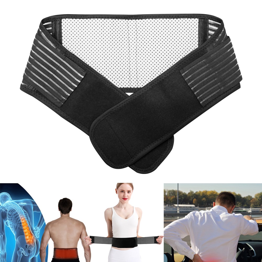 Magnetic Back Support Brace Belt Lumbar Lower Waist Breathable Back Pain Relief