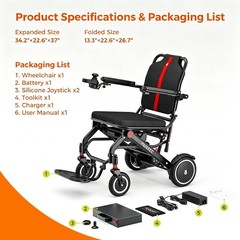 32lbs Lightweight Foldable Electric Wheelchair Adults Seniors 500W 11~22Miles US