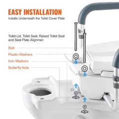 Elevated Toilet Seat, 3.5″ Increase in Height, Supports up to 300 lbs