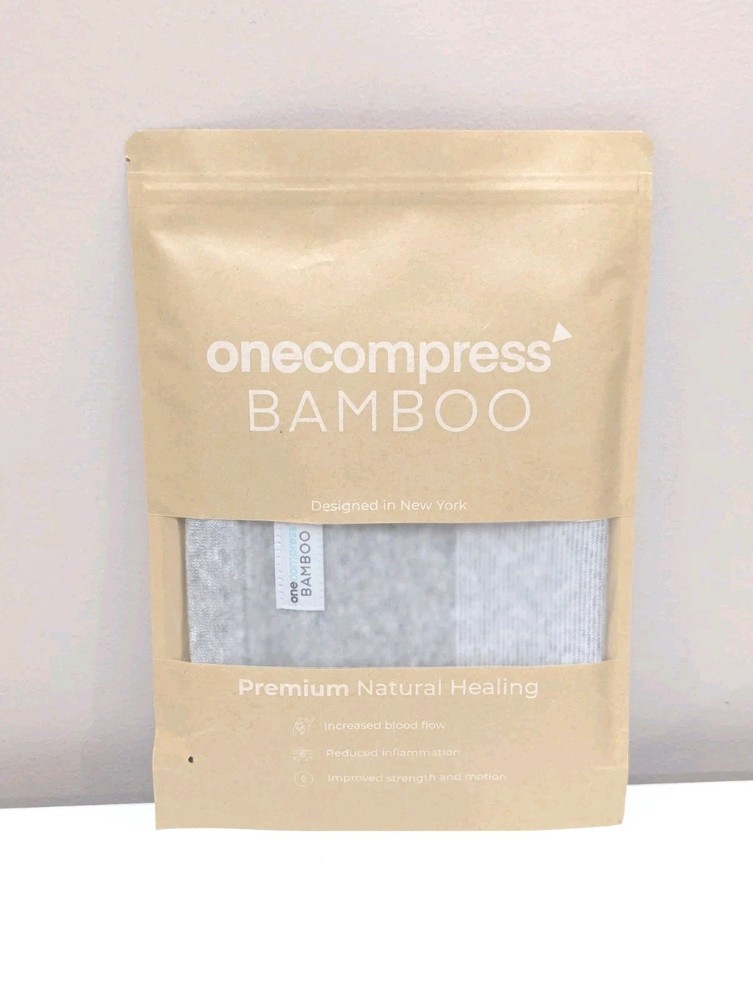 OneCompress Bamboo Knee Sleeve Unisex Large Gray New Compression Support