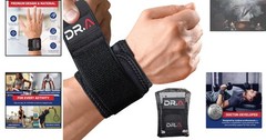 Adjustable Black Wrist Support Brace with Exercise Tips for Enhanced Strength