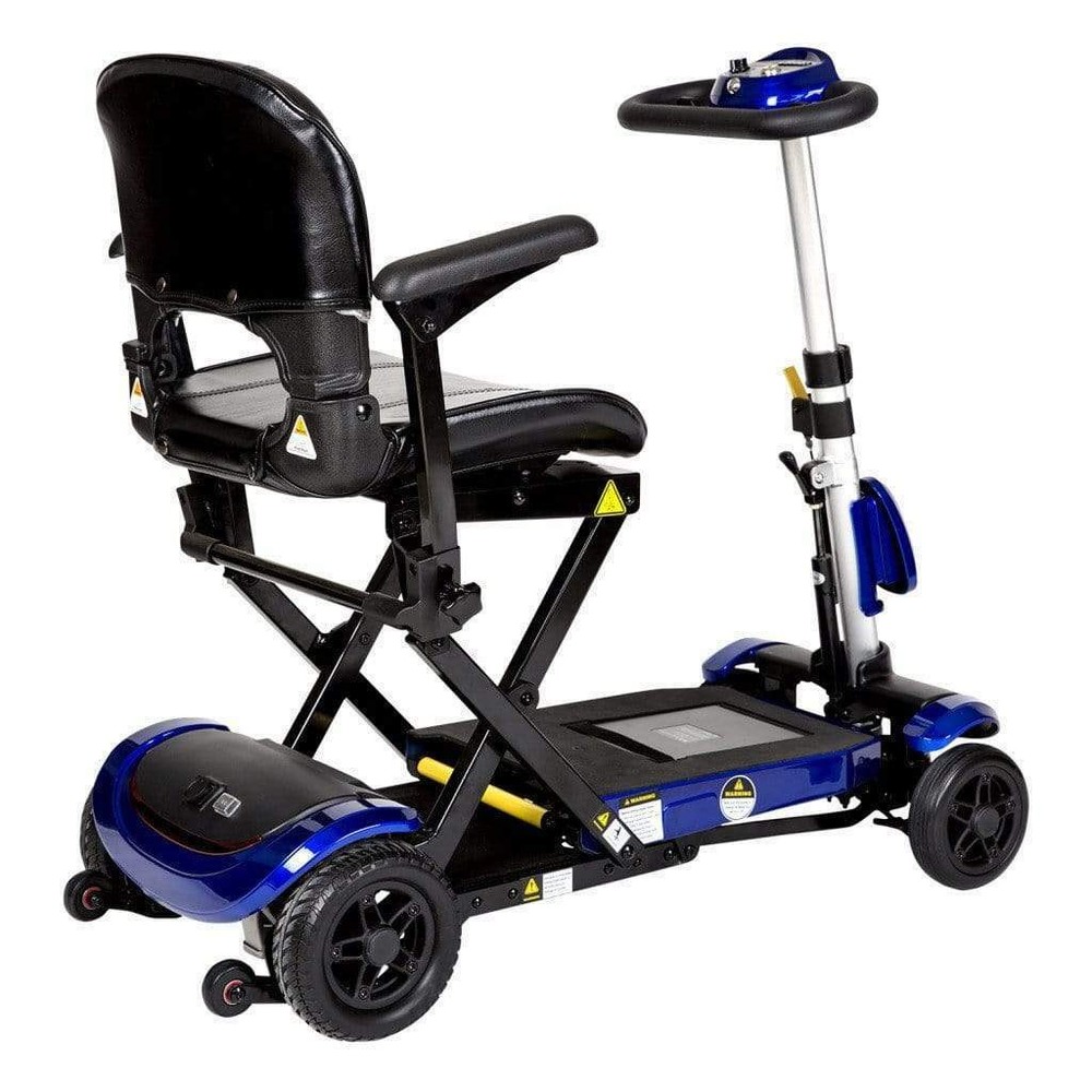 NEW Drive Medical ZooMe Auto-Flex Folding Travel Scooter, Blue