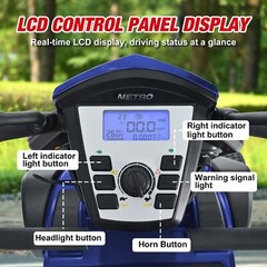 4 Wheel Mobility Scooter 800W All Terrain Electric Scooter Swivel Seat Blue NEW