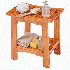 Gianna 14″ Teak Shower Bench, Bathroom Spa Stool