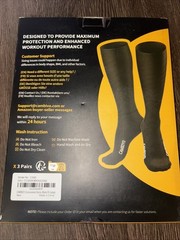 3 Pairs Cambivo Compression Socks SZ XXL Model CS60 Black
