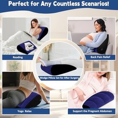 Prosixtoy Portable Wedge Pillow Inflatable Cushion – Body Positioners Blue