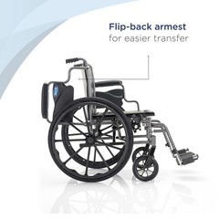 Invacare Essentials Tracer SX3 Wheelchair, 18in Seat, Elevating Legrests, Adult