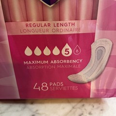 Poise Pads Incontinent Pad Regular Length Maximum Absorbency 48 Count