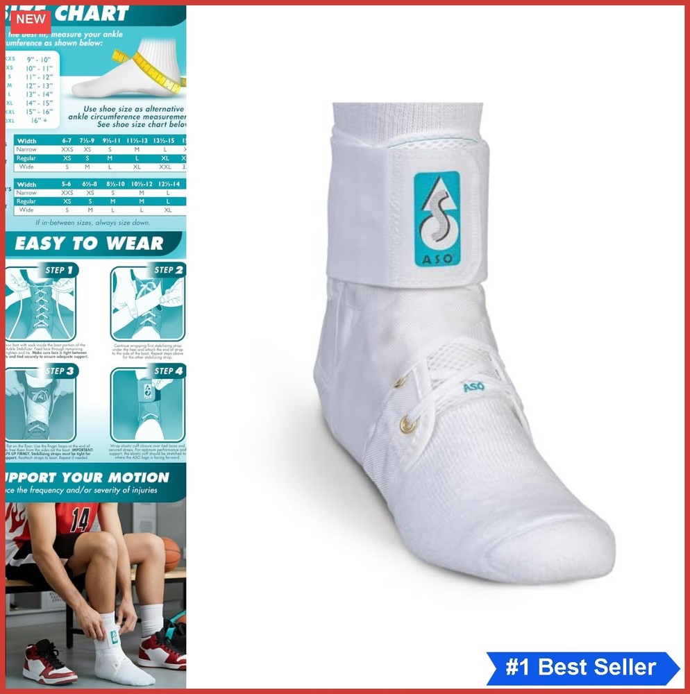 Ankle Stabilizer Lace Up Brace for Sprained Ankle Sports Injury Recovery Nylon