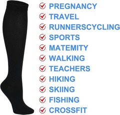 Fashionable Black Compression Socks 20-30mmHg for Active Lifestyles – 3 Pairs