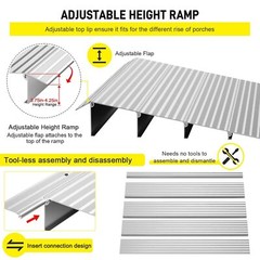 1″/2″/3″/4″/5″ Rise Threshold Ramps Aluminum Adjustable Ramps 800LB for Doorways