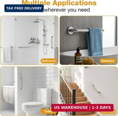 3 Packs Shower Grab Bars for Bathroom, 2 x 16 Inch & 1 x 12 Inch Safety Handicap