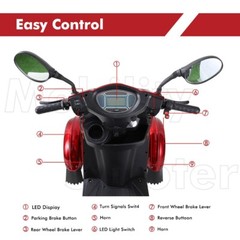 Heavy Duty 4-Wheel Mobility Scooters 31 Miles 3-Speed 800W 500lbs Capacity