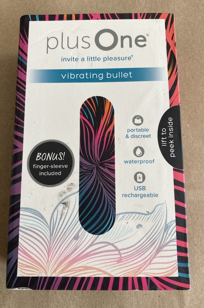 plusOne Vibrating Bullet Soft Touch Massager, 6”Vibration Settings, Waterproof