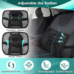 Cojín de respaldo lumbar de malla transpirable silla oficina coche, 30 x 40 cm