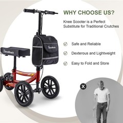 BlessReach Knee Scooter Walker for Adults Foot Injuries Ankle Surgery, Knee