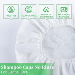 Shampoo Caps No Rinse Waterless Hair Washing Shower Caps 6 Packs Elderly Women