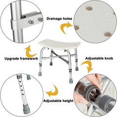 NEW Adjustable 6 Heigh Bariatric Shower Chair Bath Safety 450 lbs Wihite