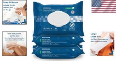 288 Gentle pH Balanced Washcloth Wipes – No-Rinse Formula for All Skin Types
