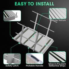 3FT Wheelchair Ramp with Handrails 36″ Extra Wide Aluminum Threshold Ramp 800lbs
