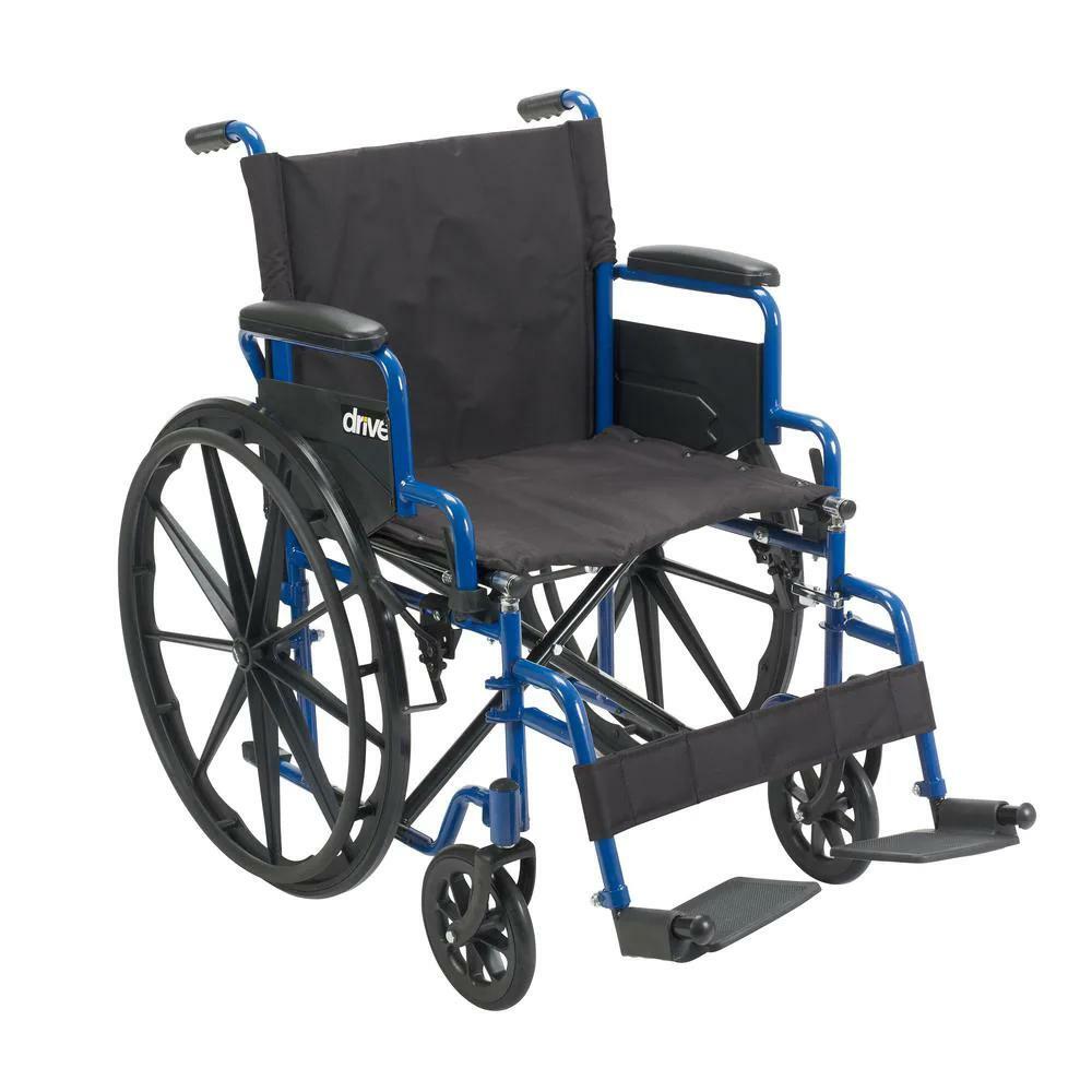 Blue Streak Wheelchair with Flip Back Desk Arms, 18 in. Seat and Swing Away