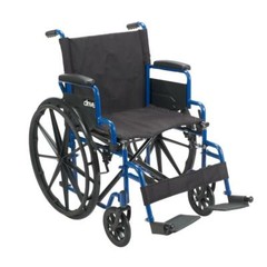 Blue Streak Wheelchair with Flip Back Desk Arms, 18 in. Seat and Swing Away