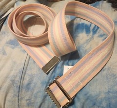 54″ White Pink Blue Gait Belt Transfer Assist Cotton Web New W/o Pkg