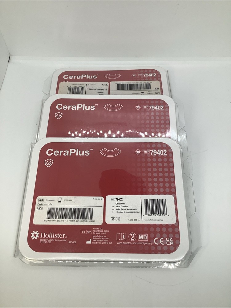 Hollister CeraPlus Barrier Extenders 79402 Ostomy 30 strips exp 2029 Lot Of 3