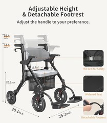 Z51 Rollator Walkers with Seat Black