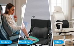 SeatBack Lumbar Support Cushion for Home Office Car Chair Pillow Memory Foam Gel