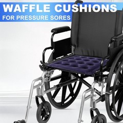 2-Pack Waffle Inflatable Seat Cushions with Pump, 18 Inch Beige Purple&beige