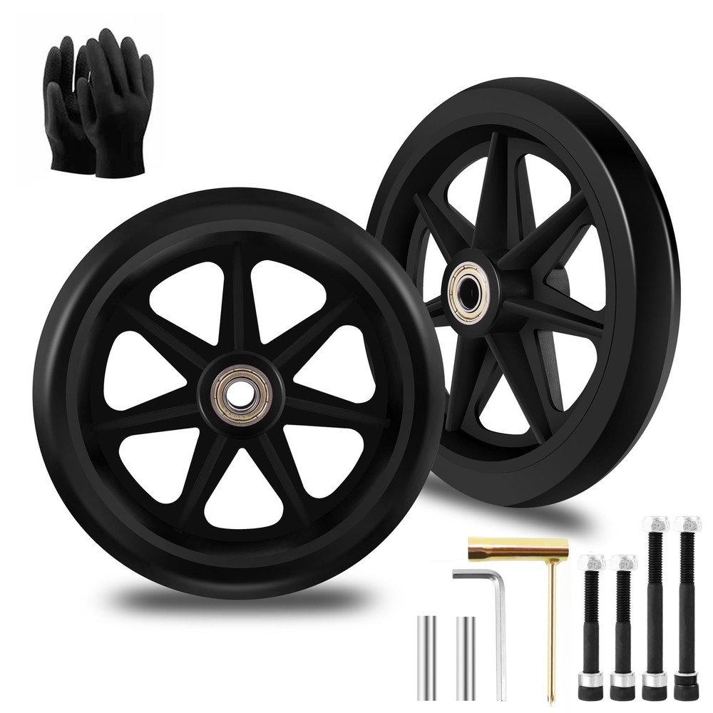 2Pcs 6 Inch Replacement Wheelchair Wheels for Walkers – Environmentally Friendly