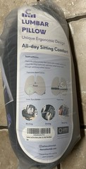 NEW Cushion Lab Lumbar Pillow Back Support Cushion Office Chair Car Black Strap