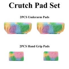 4-Pack Premium Fluffy Crutches Padding, Ultra-Soft Breathable Multicolor
