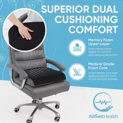 Large Memory Foam Seat Cushion 19×17 Ergonomic Office Chair Car Cushion