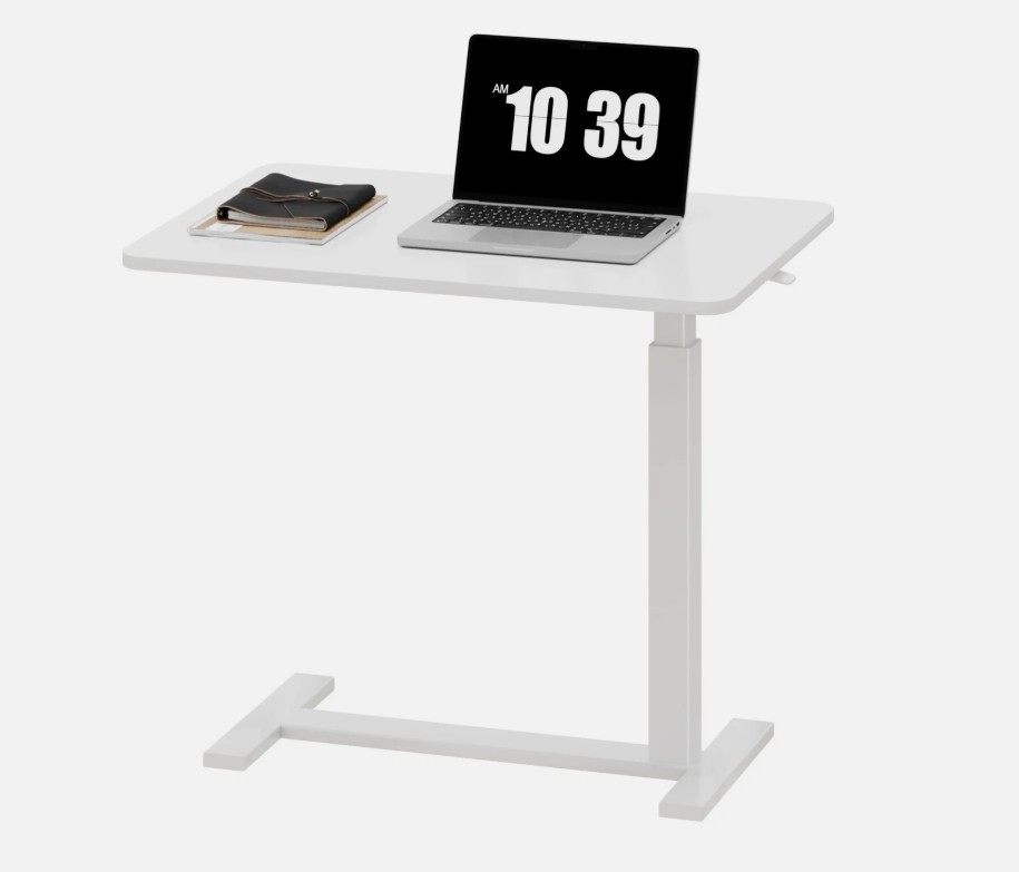 Sweetcrispy Overbed Bedside Table with Wheels Adjustable Hospital & Home Use