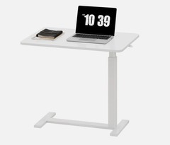 Sweetcrispy Overbed Bedside Table with Wheels Adjustable Hospital & Home Use