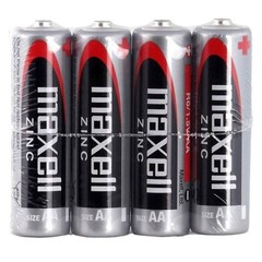4x Maxell AA 1.5V Zinc Carbon Batteries R6 Mignon Mercury Free