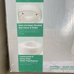 Medline Elevated Toilet Seat White Polyethylene Universal Fit MDS80318RW
