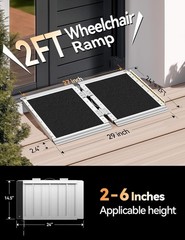 Aluminum Threshold Ramp 2ft Easy Carry Handle for Convenient Mobility Access