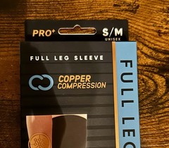 Copper Compression PRO+ Full Leg Compression Sleeve Unisex S/M Black Anti-Odor