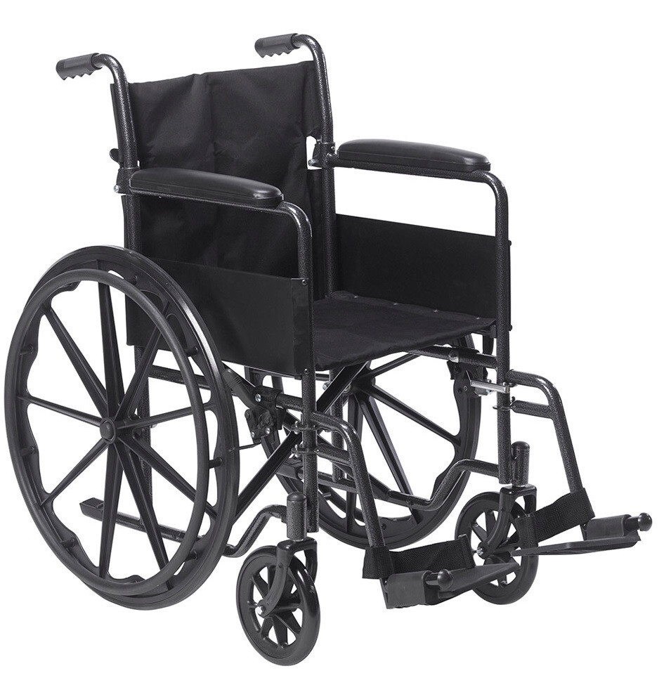 Drive Medical Silver Sport 1 Fixed Arm Swing-away Footrests Wheelchair Silver V