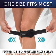 PhysFlex 2 Pack Patella Knee Brace Adjustable Strap Knee Support Blue